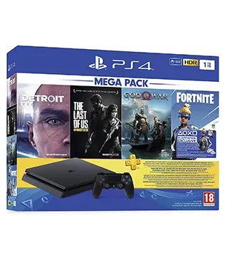 Sony PlayStation 4 Slim 1 TB Console (Free Games : Detroit, The Last of Us, God of War, Fortnite Voucher + 1 year warranty ( This product is OUT OF STOCK )