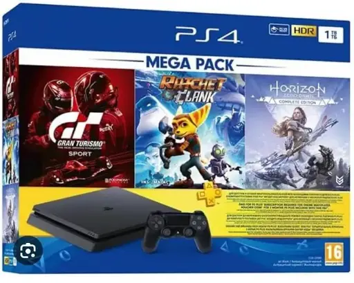  Sony PlayStation 4 Slim 1 TB Console (Free Games : Gran Turismo Sport, Ratchet & Clank, Horizon Zero Dawn Complete Edition + 1 year warranty